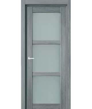 Дверь с ПВХ покрытием 40К (Сандал Серый, Стекло матовое)
