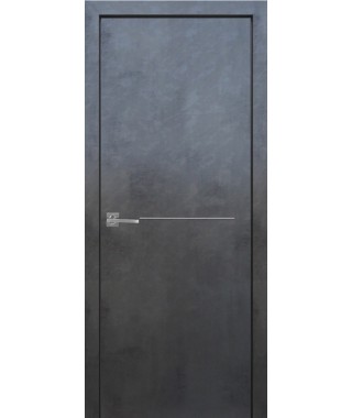 Дверь с ПВХ покрытием Гладкое с молдингом (Штукатурка Графит) Дверь с ПВХ покрытием Гладкое с молдингом (Штукатурка Графит)