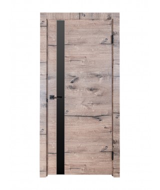 Дверь из экошпона ROYAL-2 Дуб Пацифика (Черный лакобель)