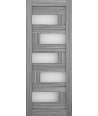 Дверь из экошпона Домино Дуб пепельный (белое стекло)